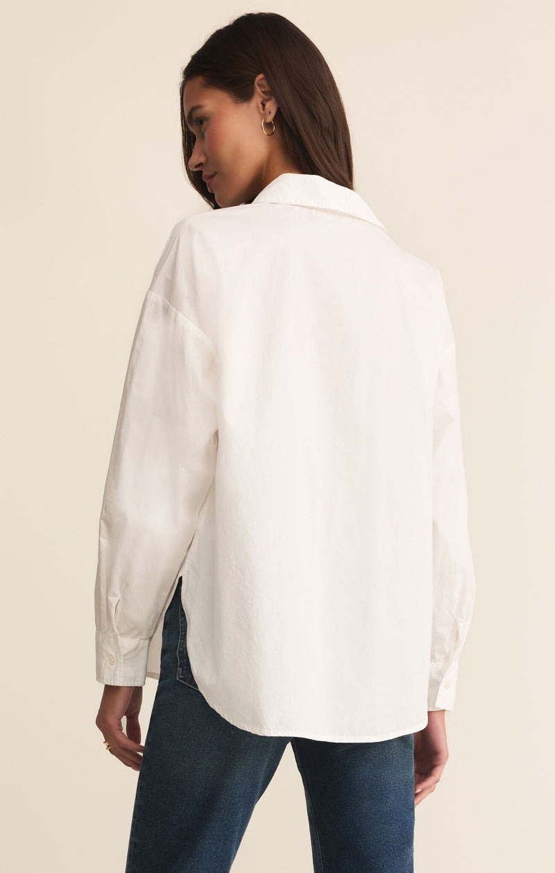 Z Supply Elevated Poplin Shirt-White