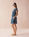 Omika Cora Mini Dress- Indigo-Hand In Pocket