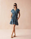 Omika Cora Mini Dress- Indigo-Hand In Pocket