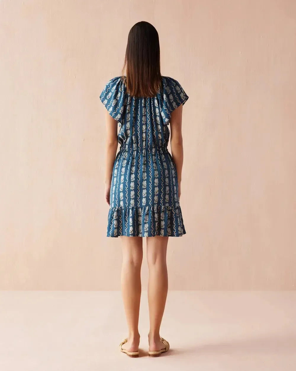 Omika Cora Mini Dress- Indigo-Hand In Pocket