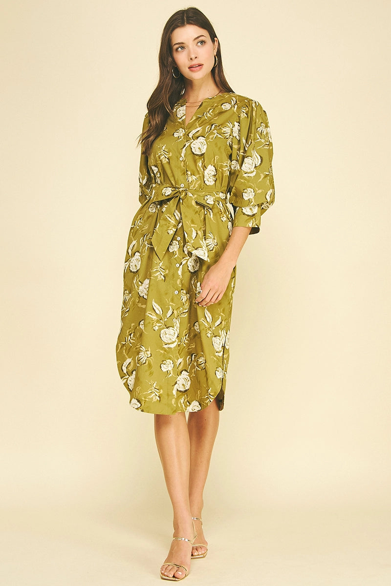 Jane Dress - Golden Olive