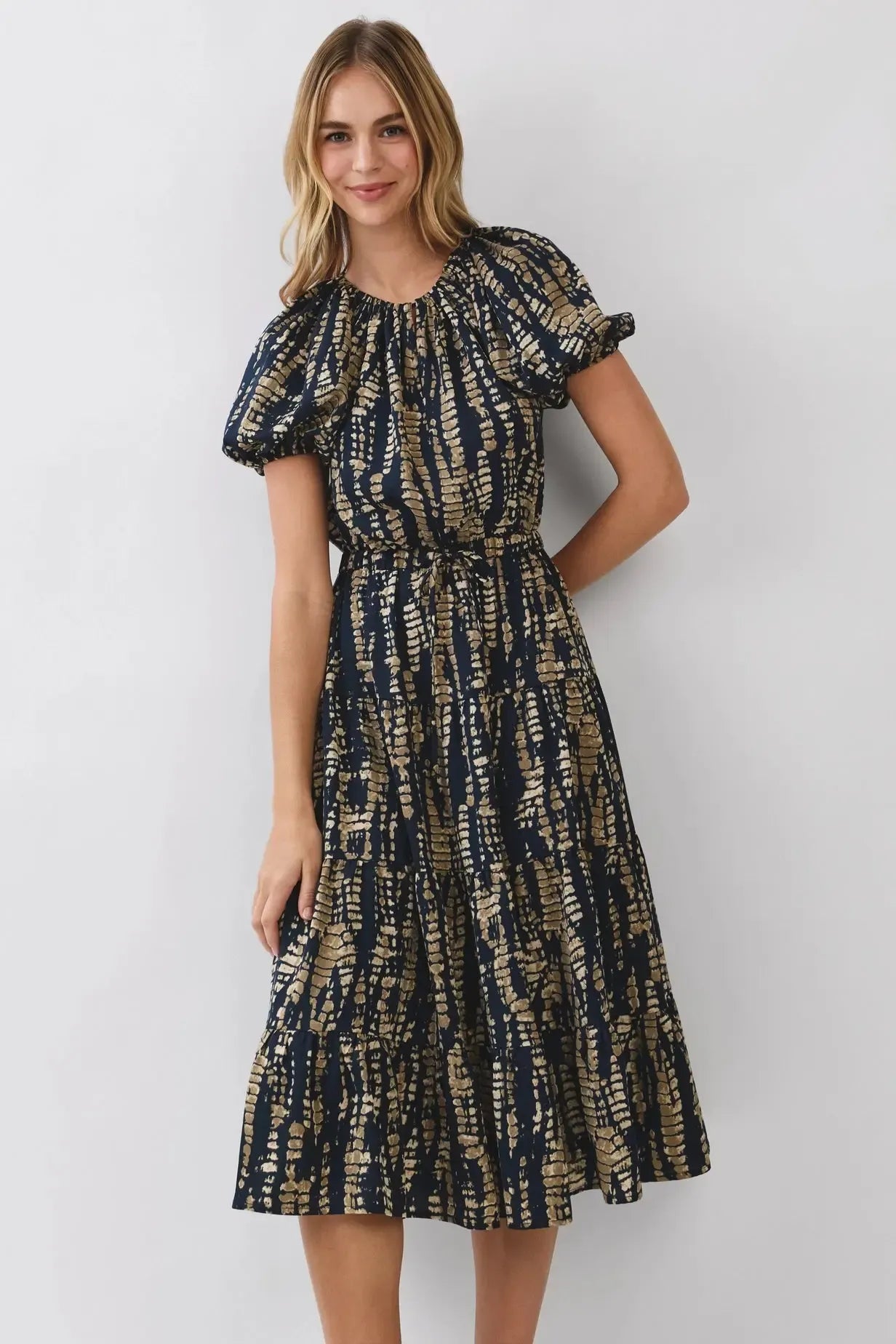 Celia Midi Dress - Navy