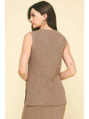 Zoe Sweater Vest- and Skirt Set- Taupe-Hand In Pocket