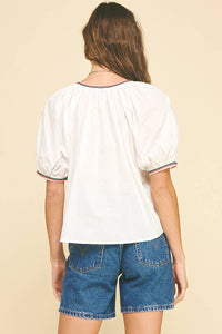 Tash stitched detailed blouse-Hand In Pocket