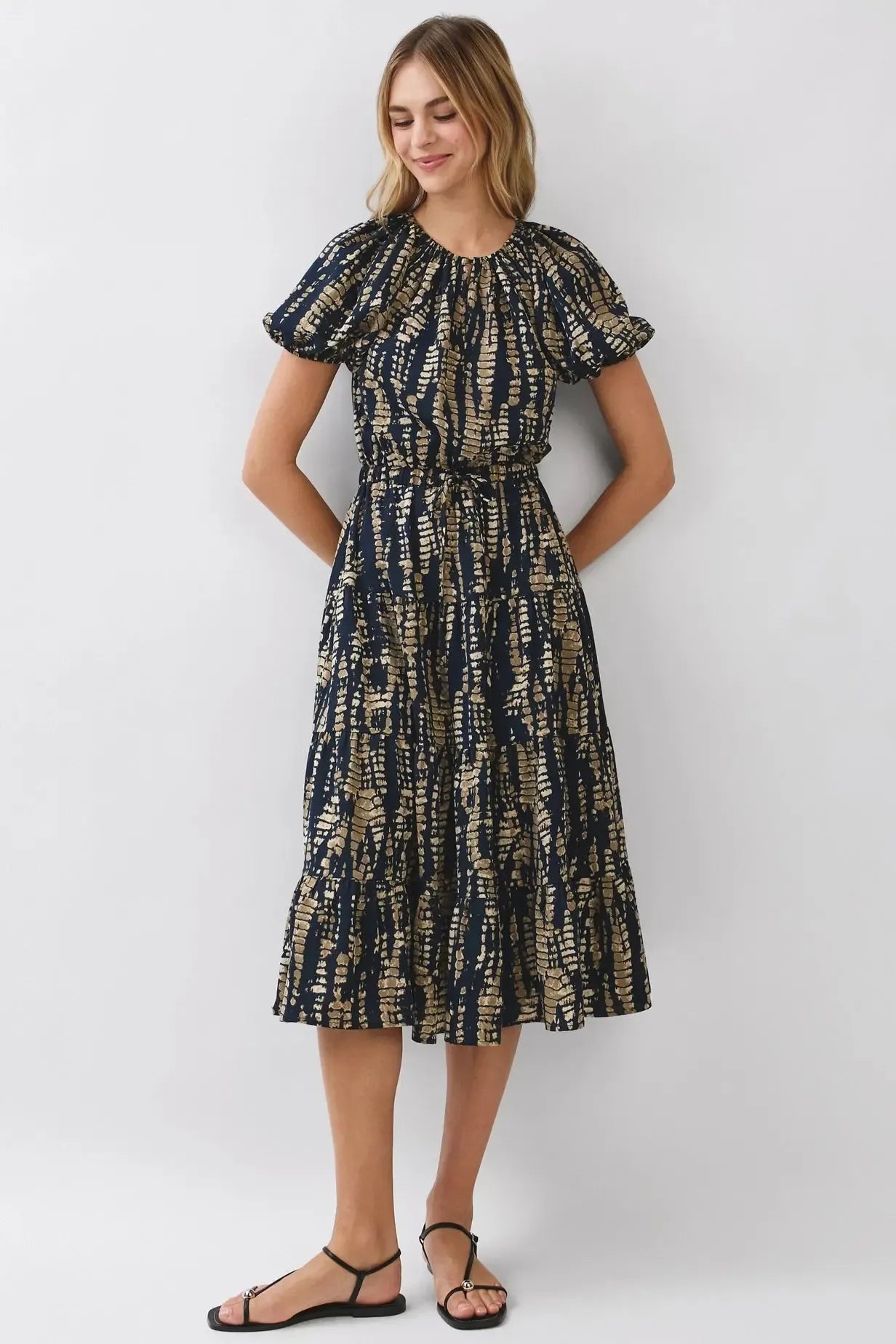 Celia Midi Dress - Navy