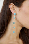 Dripping Turquoise Delicate Drop Earrings: Turquoise with 18k Gold Plating / One Size-Hand In Pocket