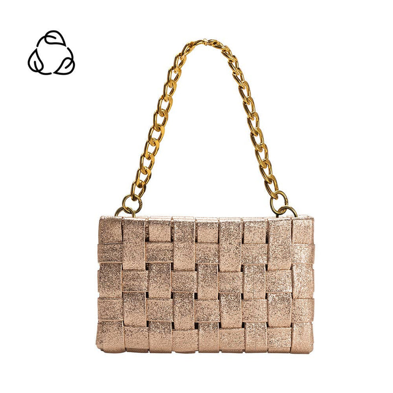 Mimie Champagne Metallic Recycled Vegan Crossbody Bag-Hand In Pocket