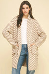 Nilan Diagonal Patterned Open Front Cardigan-Hand In Pocket
