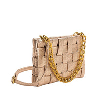 Mimie Champagne Metallic Recycled Vegan Crossbody Bag-Hand In Pocket