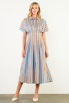 THML Cora Striped Maxi Dress- Blue-Hand In Pocket