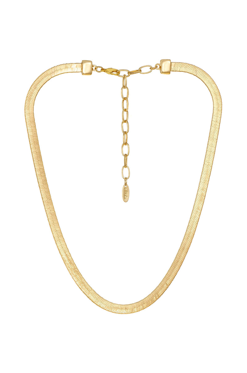 Brooklyn Flat 18k Gold Plated Necklace: One Size-Hand In Pocket