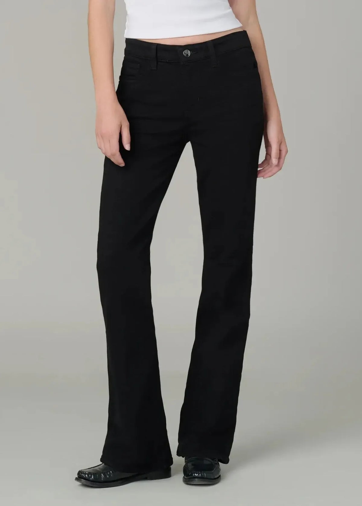 Joe's Jeans The Provocateur Petite Bootcut- Black-Hand In Pocket