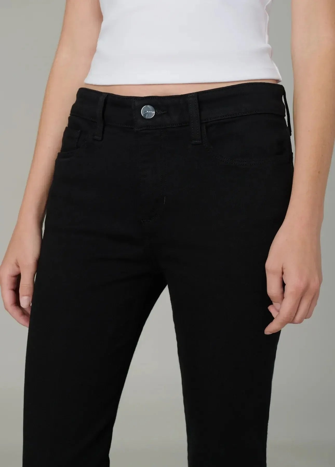 Joe's Jeans The Provocateur Petite Bootcut- Black-Hand In Pocket