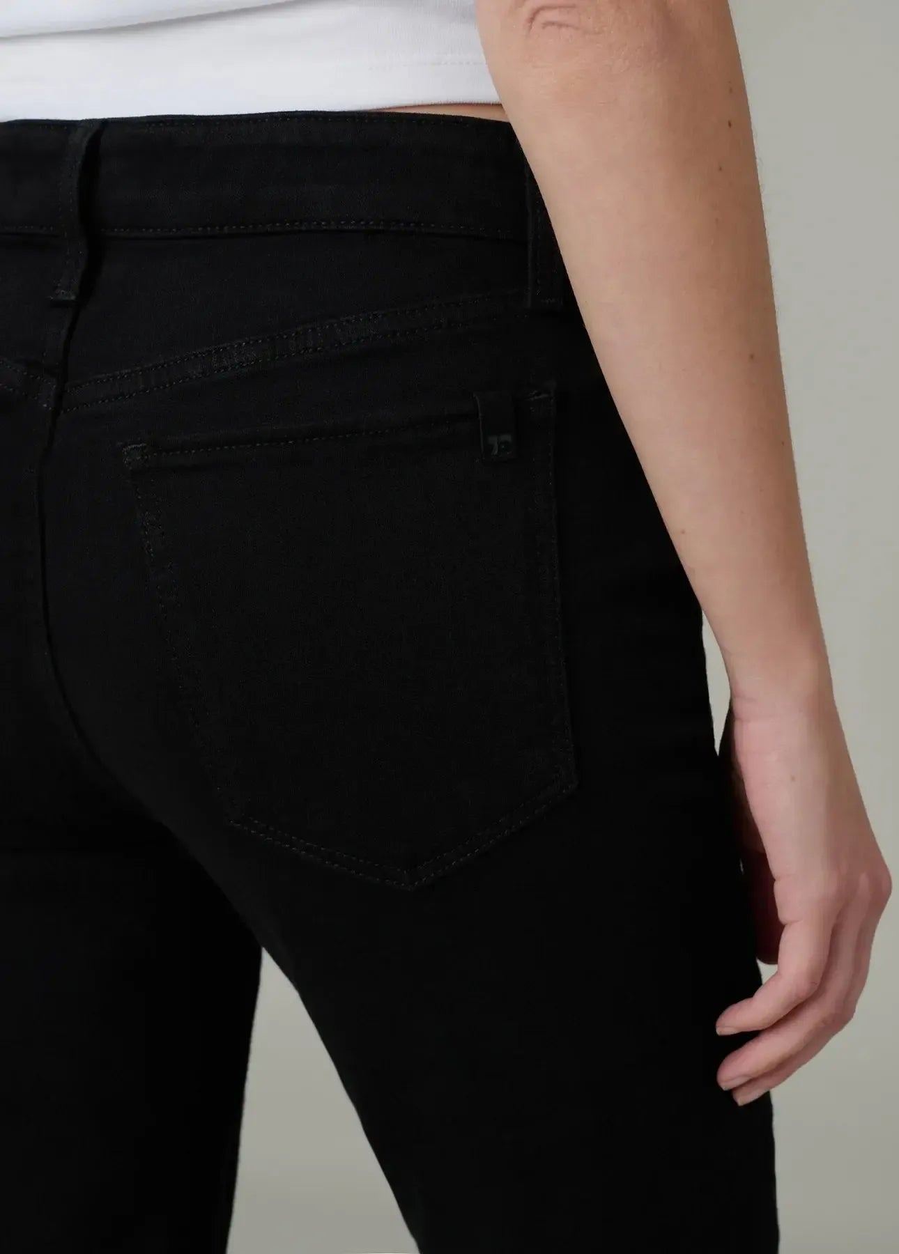 Joe's Jeans The Provocateur Petite Bootcut- Black-Hand In Pocket