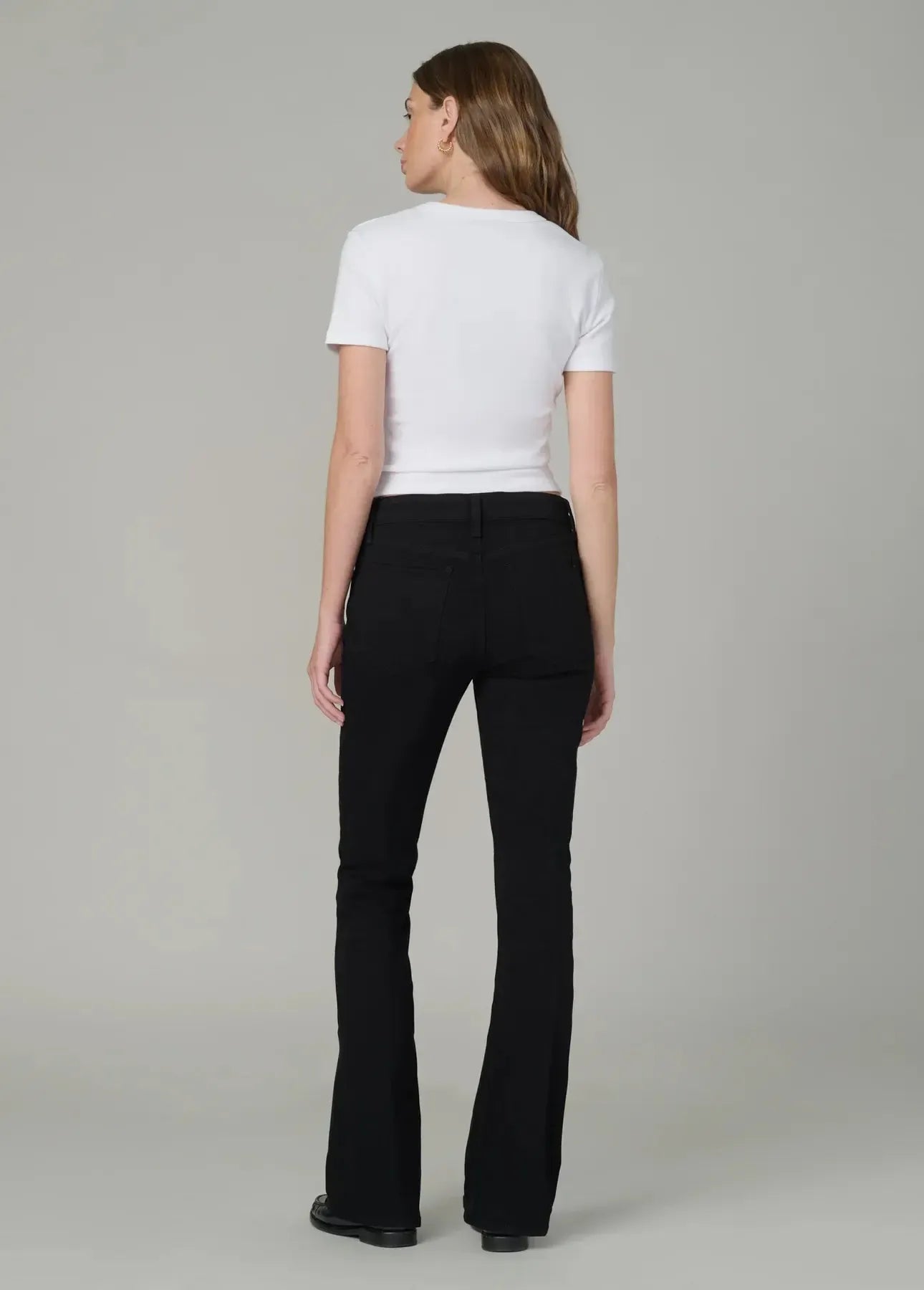 Joe's Jeans The Provocateur Petite Bootcut- Black-Hand In Pocket