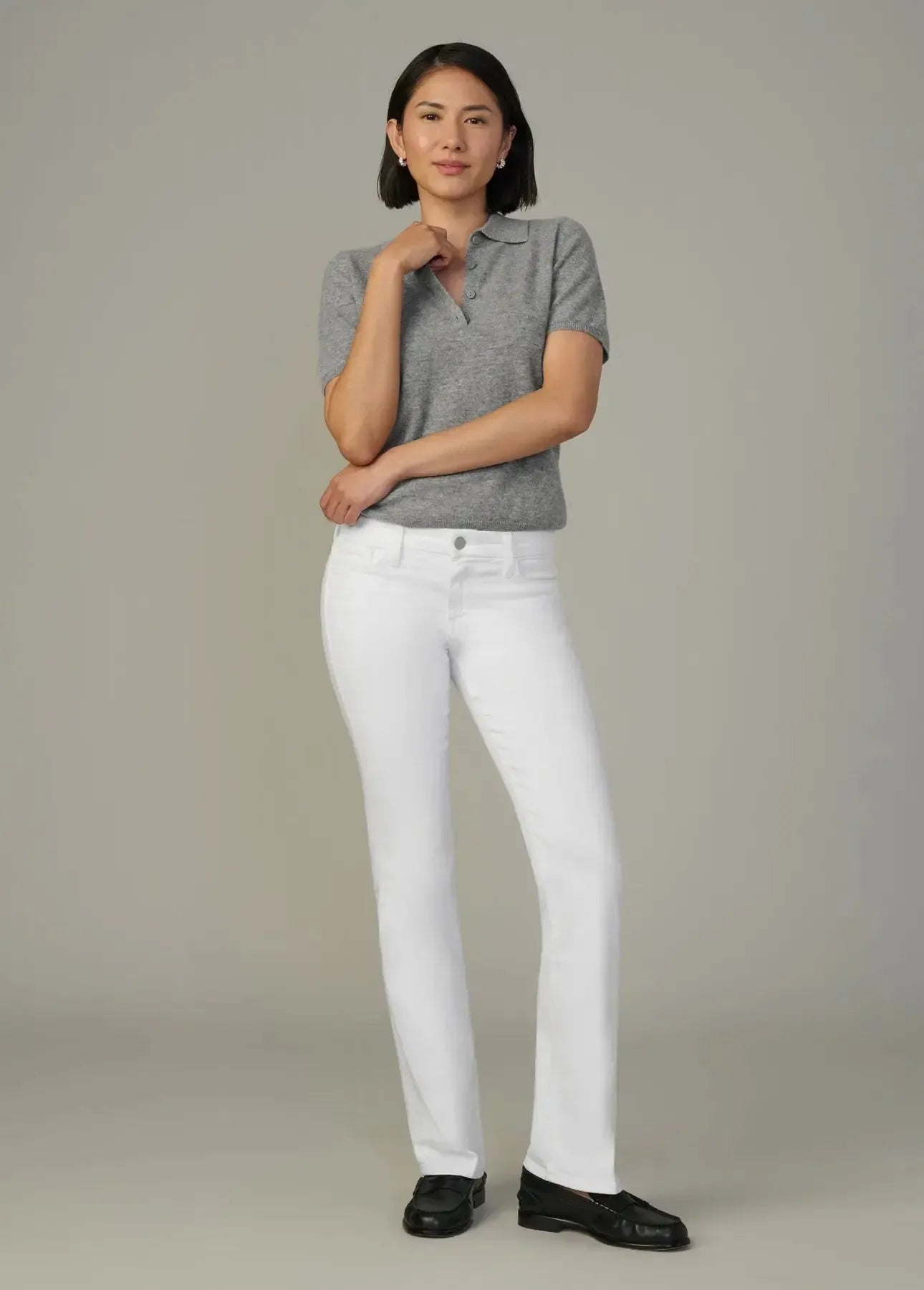 Joe's Jeans The Provocateur Petite Bootcut- White-Hand In Pocket