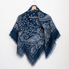 Oversize Fringe Bandana - Paisley in Navy-Hand In Pocket