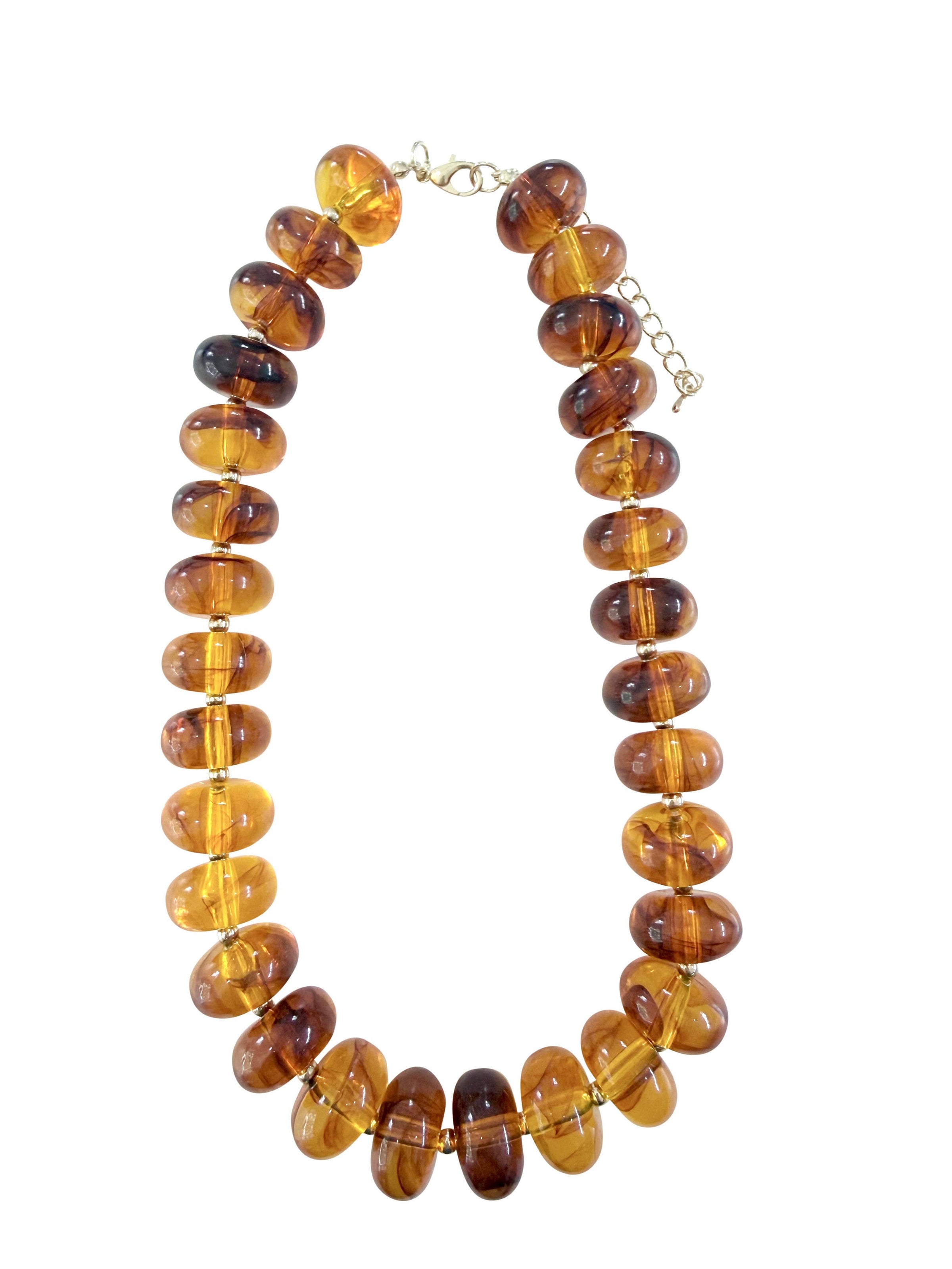 Liberty Chunky Beaded Necklace - Tortoise