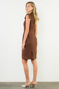 THML Channing Midi Dress- Brown