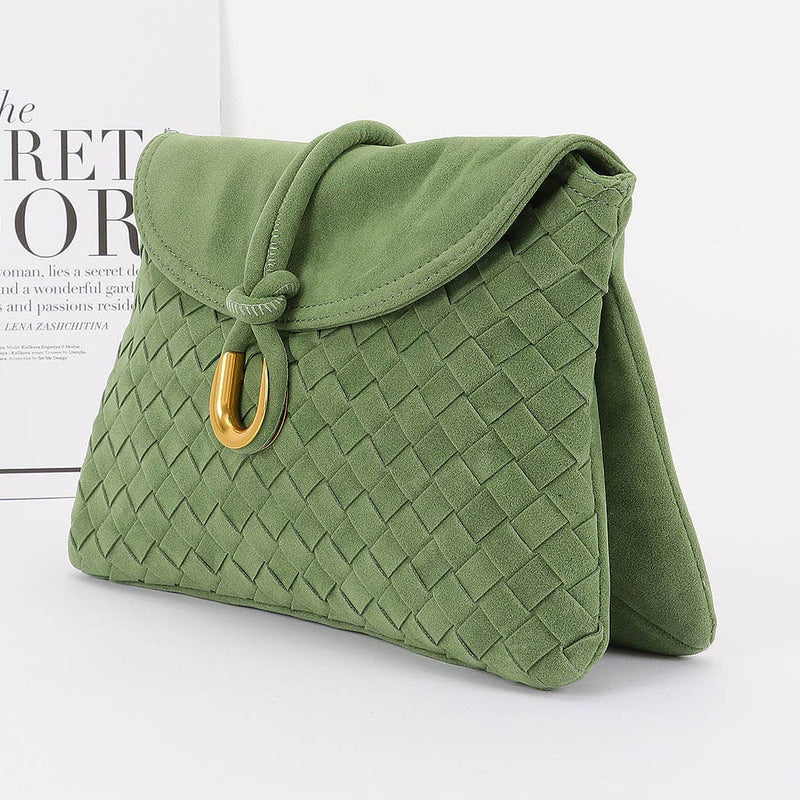 Boston Suede Crossbody bag: Green-Hand In Pocket