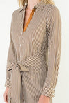 THML Taylor Front Tie Dress- Brown