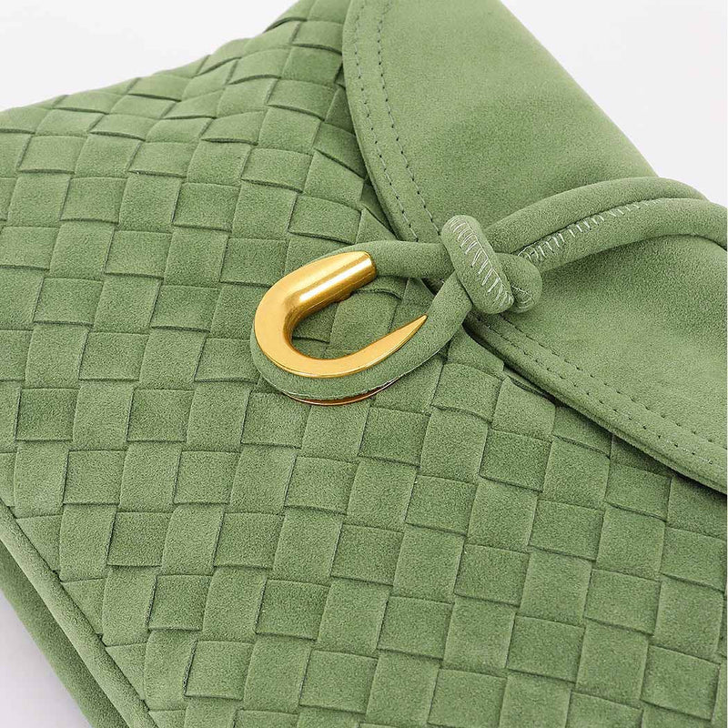 Boston Suede Crossbody bag: Green-Hand In Pocket