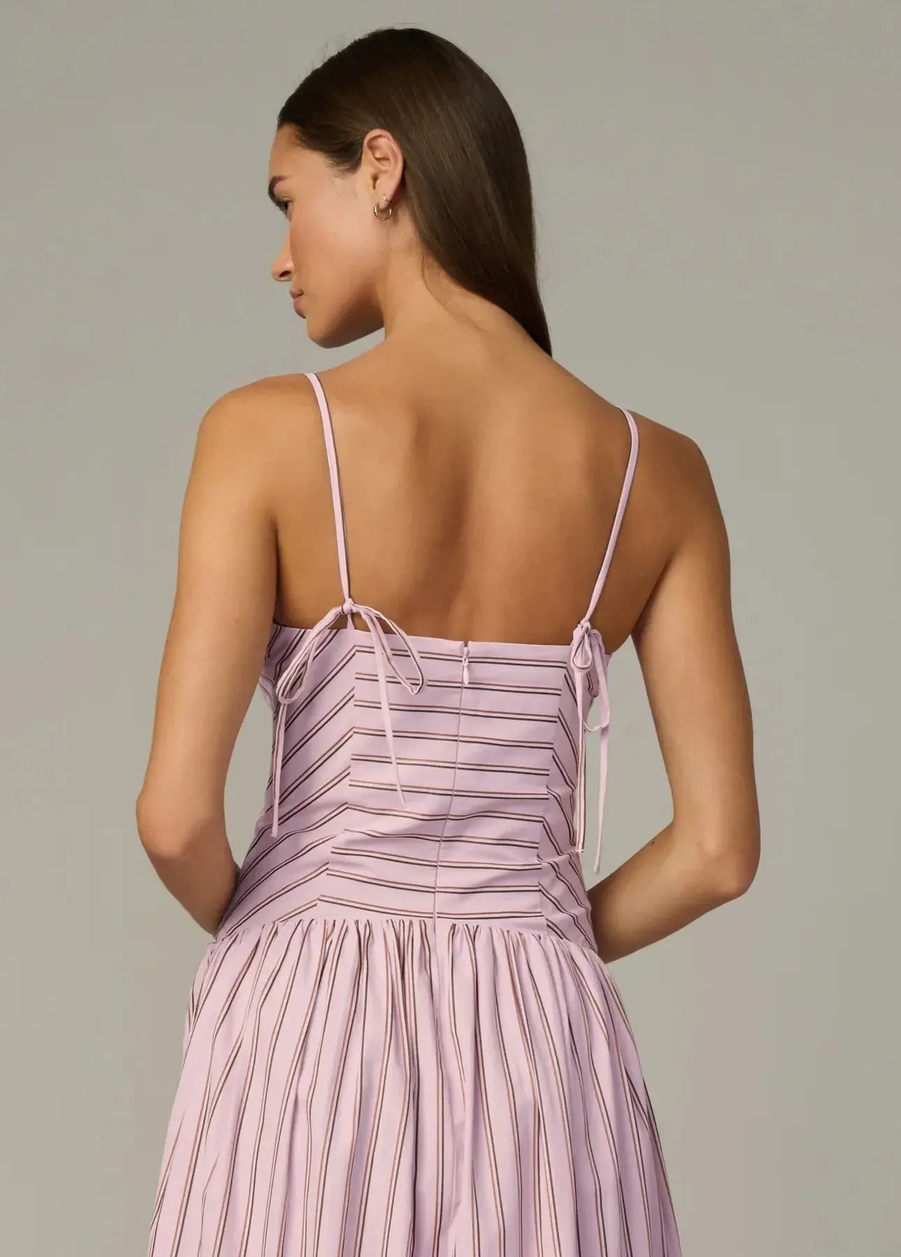 Joe's Jeans Mara Maxi Dress - Blush Pink Stripe-Hand In Pocket