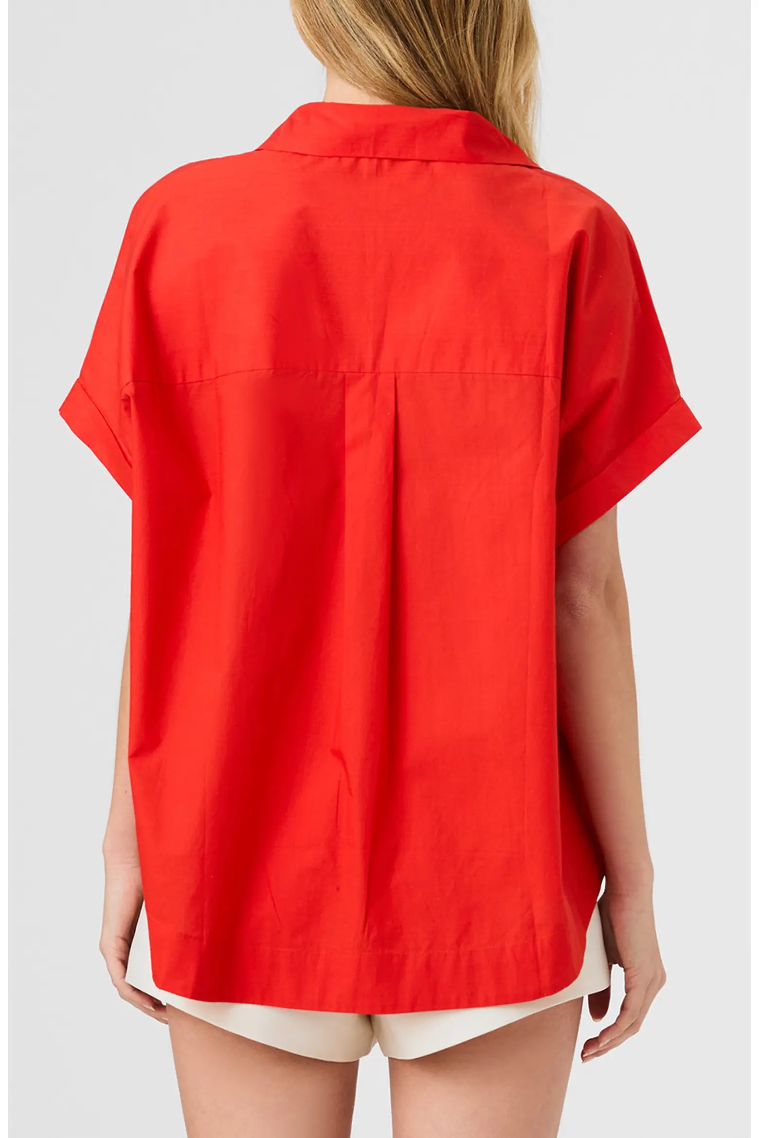 French Connection Rhodes Poplin Blouse - Candy Apple Red