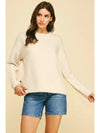 Moment Crewneck Sweater- Ivory-Hand In Pocket