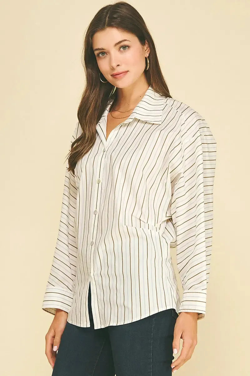 Sienna Top - Khaki Multi