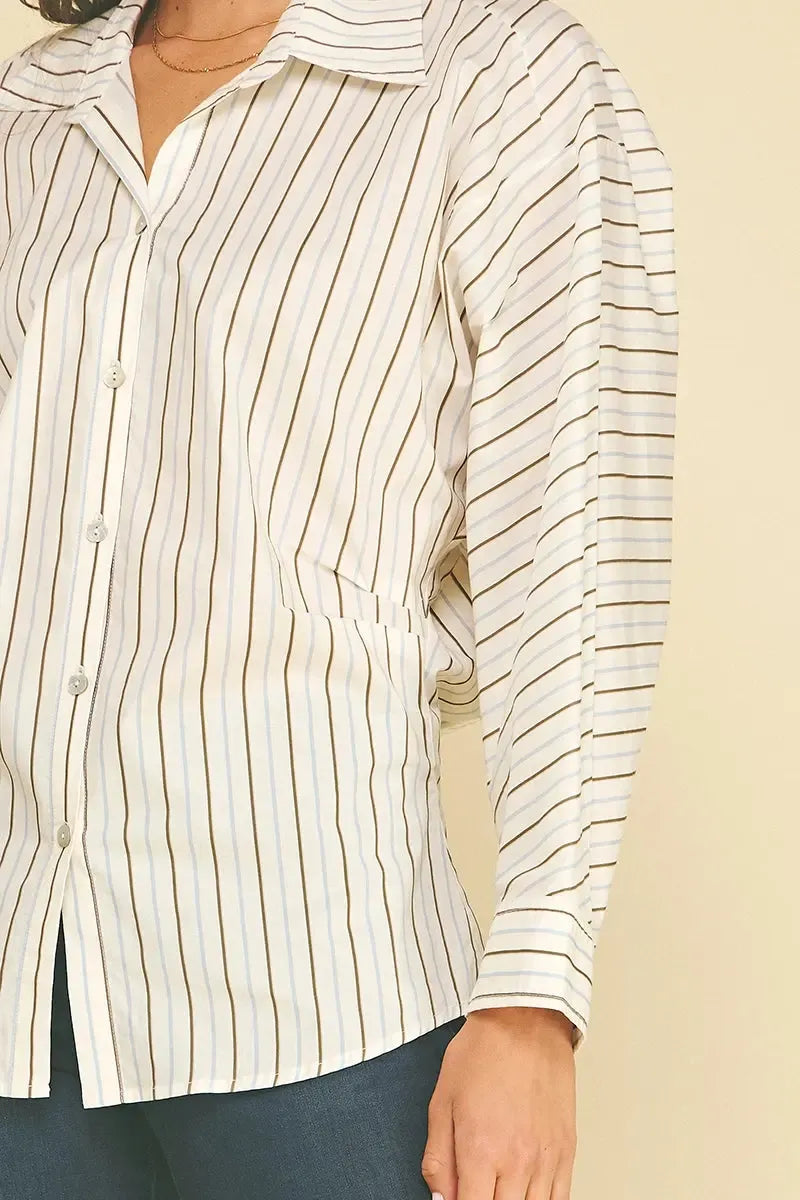 Sienna Top - Khaki Multi