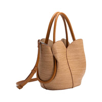 Melie Bianco Tulip Tote - Raffia Embossed-Hand In Pocket