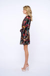 Ciebon Odette Bubble Sleeve Mini Dress - Black Multi