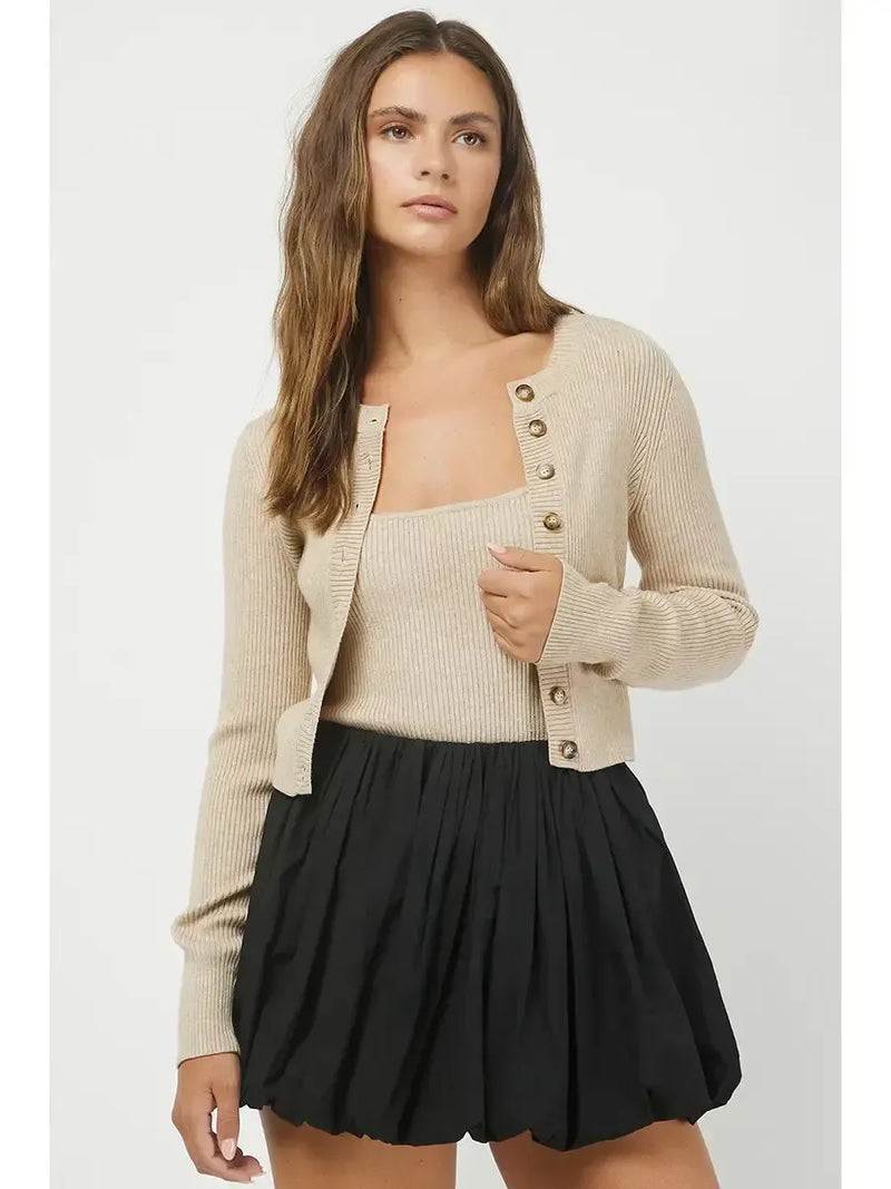 Connor Cardigan and Cami Set - Khaki-Hand In Pocket