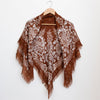 Oversize Fringe Bandana - Blossom in Cocoa-Hand In Pocket
