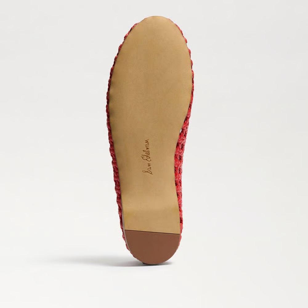 Sam Edelman Shira Woven Ballet Flat - Red Leather-Hand In Pocket