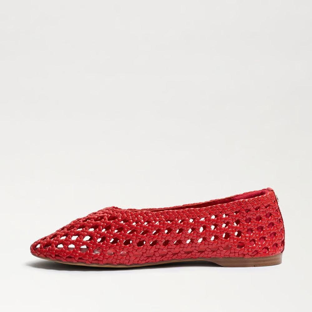 Sam Edelman Shira Woven Ballet Flat - Red Leather-Hand In Pocket