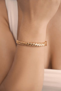 Twisted Stacking Bangle: 18k Gold Plated / One Size-Hand In Pocket