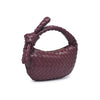Lizbeth Woven Knot Clutch- Merlot-Hand In Pocket