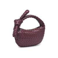 Lizbeth Woven Knot Clutch- Merlot-Hand In Pocket