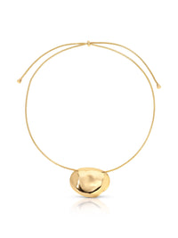 Molten Metal Pendant Necklace: 18k Gold Plated / One Size-Hand In Pocket