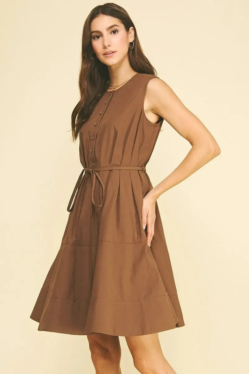 Nora Dress - Chocolate-Hand In Pocket