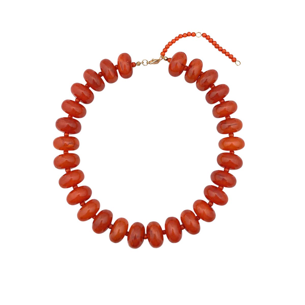 Bailey Chunky Beaded Necklace - Rust