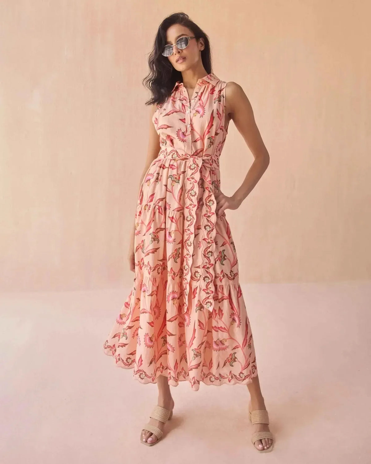 Omika Emeline Maxi Dress - Camelia Peach-Hand In Pocket
