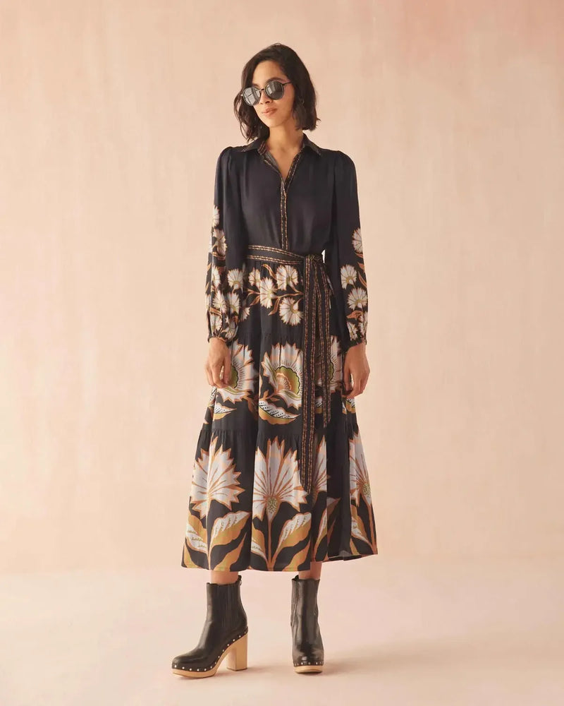 Omika Emery Maxi Dress - Mattia Obsidian-Hand In Pocket