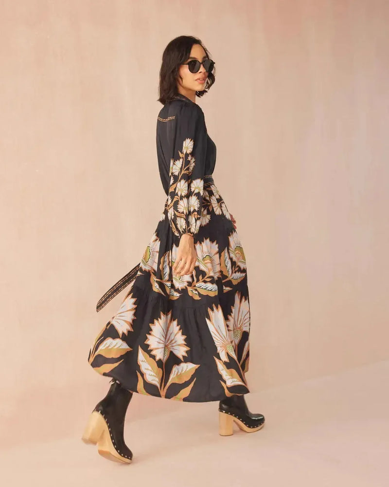 Omika Emery Maxi Dress - Mattia Obsidian-Hand In Pocket