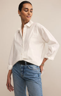 Z Supply Elevated Poplin Shirt-White