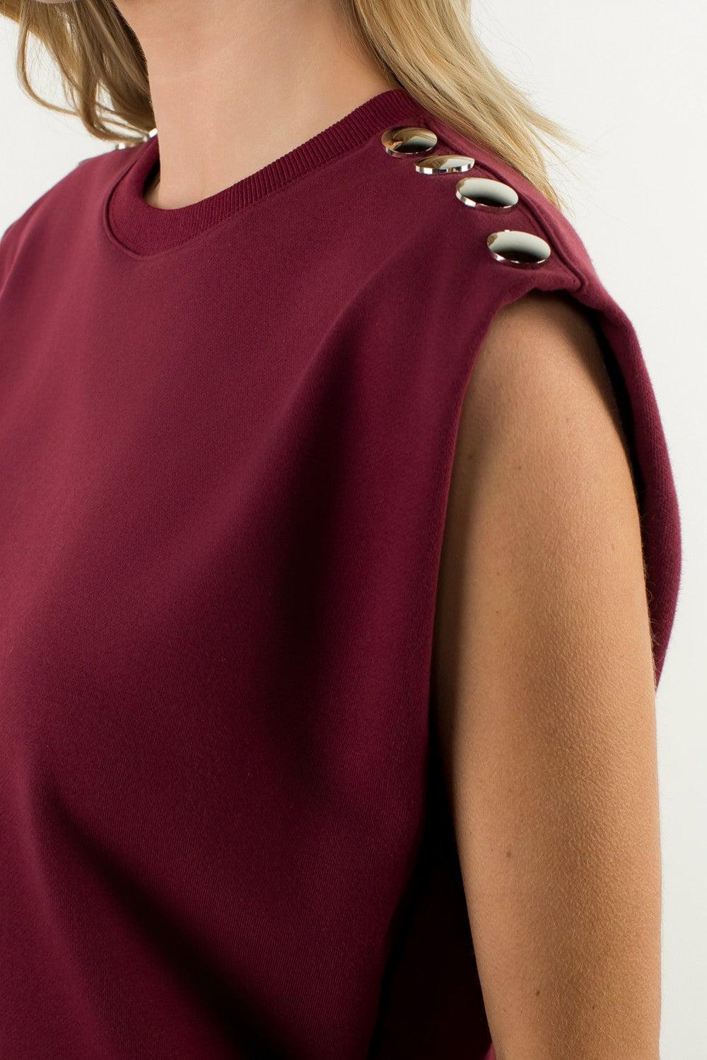 THML Peyton Power Shoulder Tee- BG-Hand In Pocket