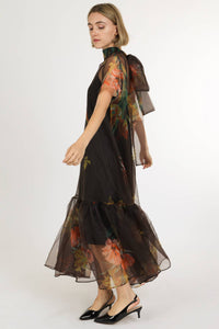 Caroleena Dress- Coffee blooms-Hand In Pocket
