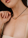 Polished Pebble Leather Pendant Necklace: 18k Gold Plated / One Size-Hand In Pocket